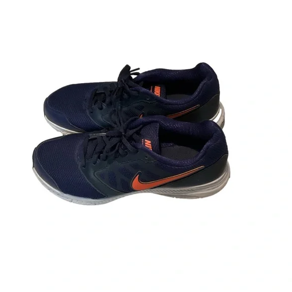 Nike Down Shifter Womens Athletic Shoe Navy Blue with orange accents. Size 9M - Picture 2 of 8